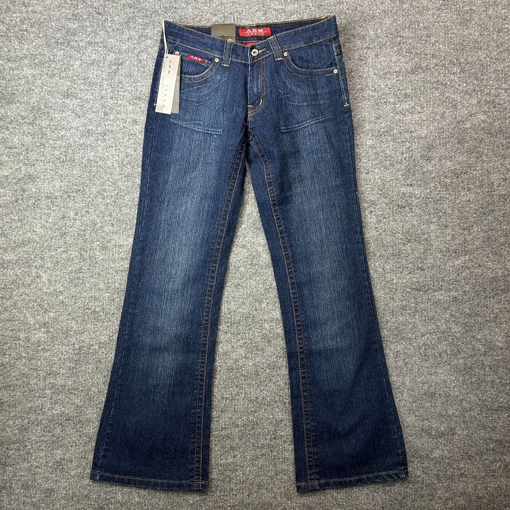ABM Flare Jeans Women's Blue Denim Stretch Pockets‎ Zip Fly Classic NWT - 31X31